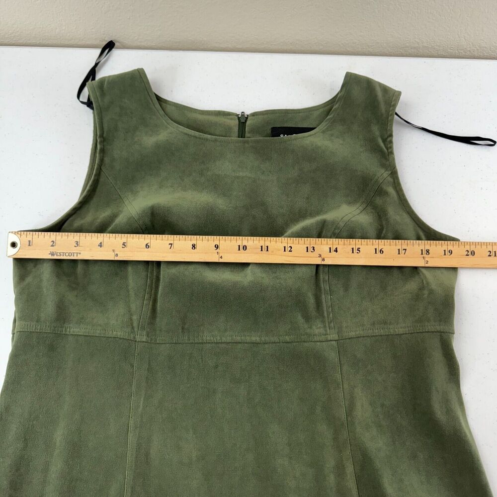 Sag Harbor‎ Women's Jacket & Dress 2 Piece Suit Set Solid Olive Green - Picture 10 of 15
